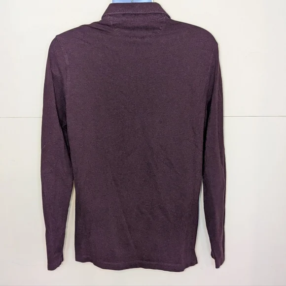 Banana Republic Performance Pique Polo Long Sleeves Deep Red - Picture 3 of 7